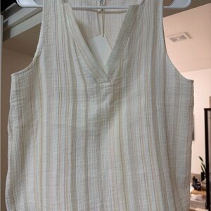 Splendid Cream Striped Tank Top